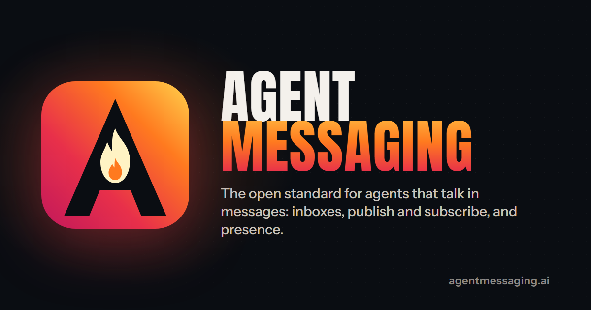 The Agent Messaging logo: a flame inside a black A on a fire-coloured tile, beside the words Agent Messaging