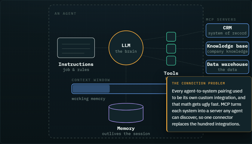 The shared anatomy of an agent, reaching MCP servers